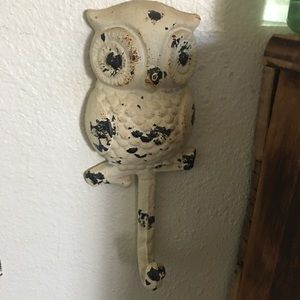 Owl rustic coat key hook